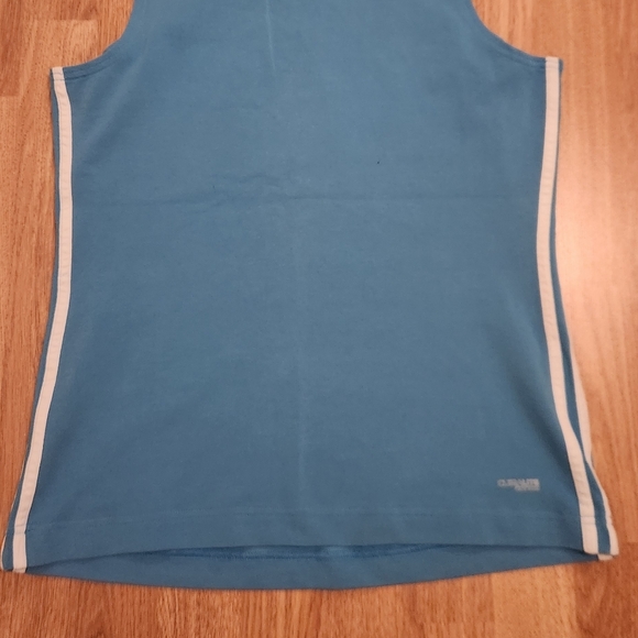 Adidas Training Active Stretch V-Neck Tank Top Turquoise Blue Medium - Picture 11 of 13